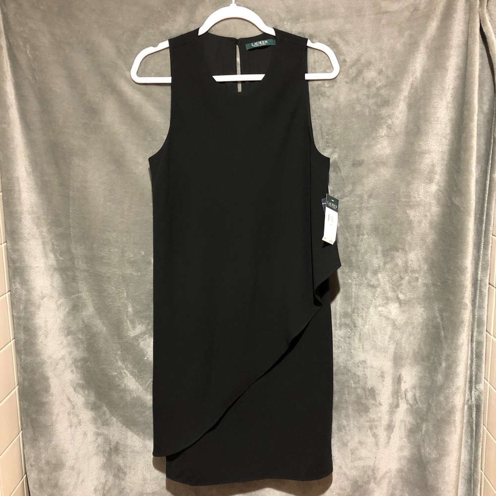 Ralph Lauren Sleeveless Draped Cocktail Dress Sz 8